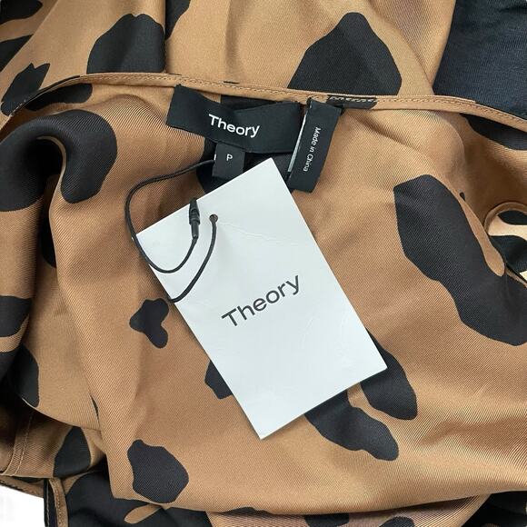 Theory Womens P Scoop Neck Tank Top Shell Blouse Leopard Print Silk NWT Career - Picture 3 of 8